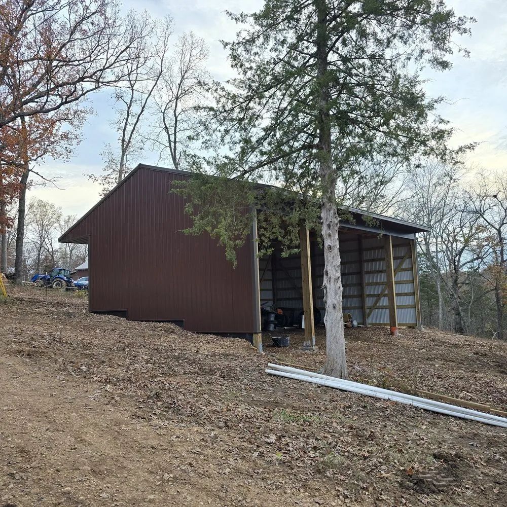 Custom pole barn with metal siding in Osceola, Missouri